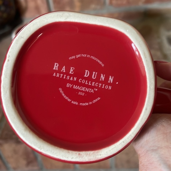 Rae Dunn Red HO HO HO White SANTA'S HELPER Ceramic Mugs Set of 2 - Picture 3 of 4